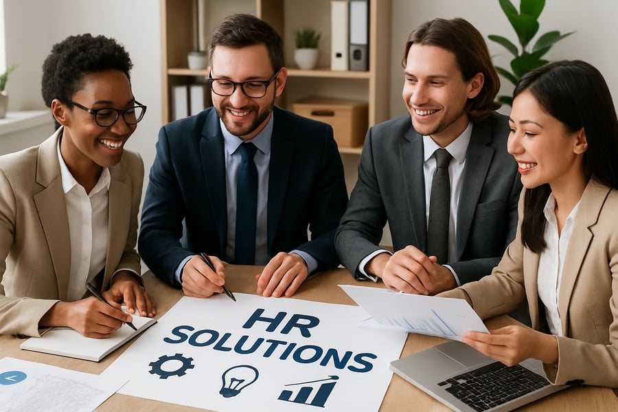 Equipo profesional de Recursos Humanos trabajando en soluciones para empresas Equipo profesional de Recursos Humanos trabajando en soluciones para empresas